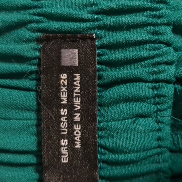 ZARA High Waisted Mariner Forest Green with Gold Buttons Pants - S - Picture 7 of 9